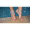 Gaia Silver Jeweled Barefoot Beach Sandals