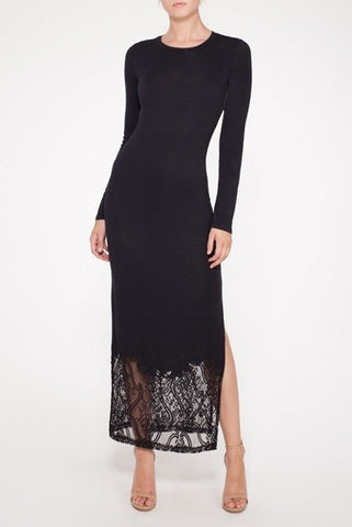 Paris Nights Black Lace Maxi