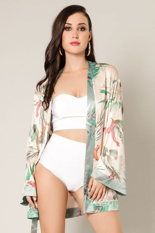 Tropical Print Kimono