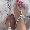 Alia Rhinestone Gold Barefoot sandals