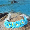 Sky Blue Hawaiian Plumeria Flower Crown Baby Blue Floral Halo