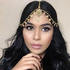 Lily Gold Rhinestone Matha Patti Wedding Bridal Goddess Bohemian Boho Grecian Head Chain Hair Jewelry Piece Bollywood Wedding Gold Crystal Rhinestone