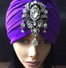 Great Gatsby Black White Purple Red Jeweled Turban Glamour Boho Bohemian Gem Diamond Luxurious