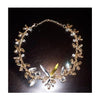 Crystal Rhinestone Jeweled Gold Clear Ribbon Choker Necklace