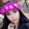 PURPLE Hawaiian Plumeria Flower Crown Floral Halo Boho Bohemian