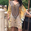 Jeweled Cheetah Gold Kaftan Kimono