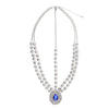 Raina Blue Jeweled Pendant Rhinestone Silver Hair Jewelry