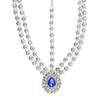 Raina Blue Jeweled Pendant Rhinestone Silver Hair Jewelry