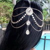 Arabella Full Front Back Head Chain Wedding Bridal Prom Goddess Jewelry