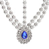 Raina Blue Jeweled Pendant Rhinestone Silver Hair Jewelry