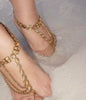 Ashanti Gold Rhinestone Barefoot sandals Foot Bling Wedding sandals Jewelry Anklet Goddess