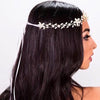 White Pearl Bud Wedding Headband Hair Vine