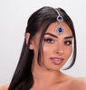 Candy Blue Rhinestone Maang Tikka Forehead Jewelry