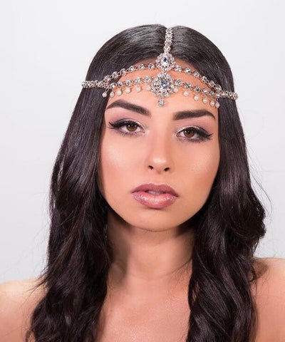 Rose Gold Sasha Wedding Hair Jewelry Goddess head piece Grecian Bride Bridal Boho Head Piece