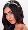 White Pearl Bud Wedding Headband Hair Vine