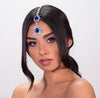 Candy Blue Rhinestone Maang Tikka Forehead Jewelry