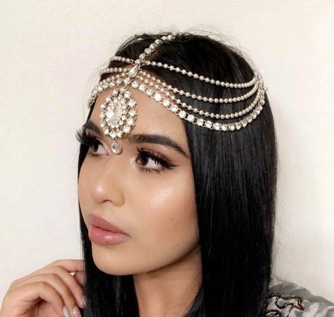 Cairo Silver Matha Patti Hair Jewelry Head Piece Wedding Vacation