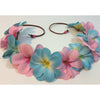 Baby Blue Pink Flower Crown Plumeria Hawaiian floral halo festival