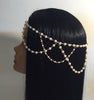 Goddess Pearl White Gold Draped Hair Accessory Head Chain Hair Jewelry Bride Wedding Bridesmaids