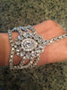 Silver Diamante Hand Jewelry Hand Panja Hand Chain Bollywood Bohemian Grecian