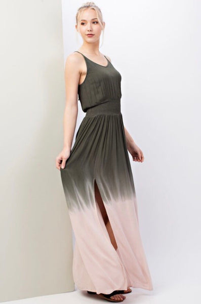 Olive Ombré Maxi Dress