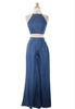 Blue crop pants set