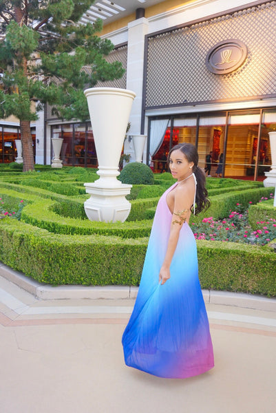 Pool Goddess Blue Ombré Maxi