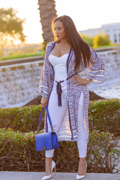 Mykonos Blue Kimono Cardigan