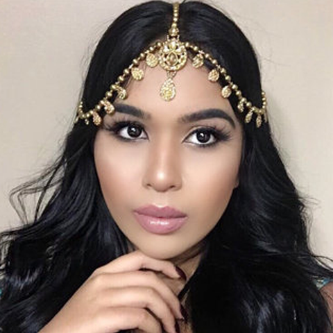 Gold Matha Patti Wedding Bridal Goddess Bohemian Boho Grecian Head Chain Hair Jewelry