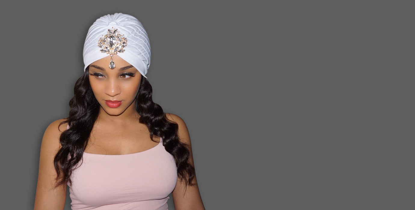 White Gold Gem Turban